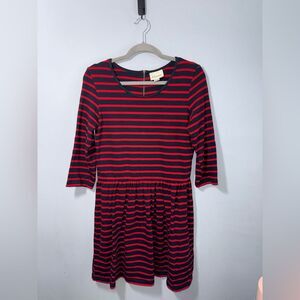 strapless open back dress Ganni Pink & Brown Striped Cotton Dress sz 2